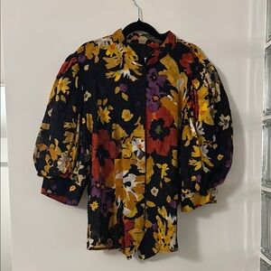 Floral Puff Sleeve Blouse